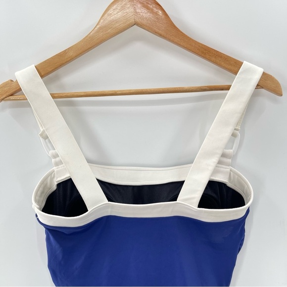 INC Royal Blue and White Retro Style Swimsuit Size 10 NWOT - Picture 6 of 8